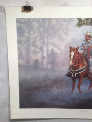 Vintage Western Wayne Hovis Print "Double Trouble" Signed Numbered 10/500   - TvMovieCards.com