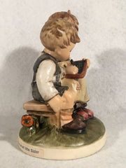 1956 Goebel Hummel Figurine TMK6 #346 "The Smart Little Sister" 4.5" Tall   - TvMovieCards.com