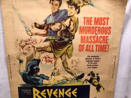 Vintage Original 1965 Revenge of the Gladiators Movie Poster 40" x 30"   - TvMovieCards.com