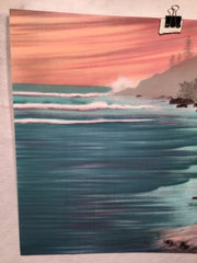 Vintage Gagnon Waves Crashing On Rocks Lithograph Signed Numbered 208/225 Print   - TvMovieCards.com