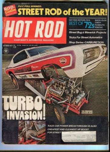 1971 October Hot Rod Magazine March Back Issue - Turbo Invasion