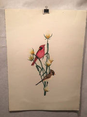 Vintage Laura Nevin "Cardinals" Etching Lithograph Print Signed Numbered 85/100   - TvMovieCards.com