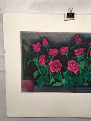 Vintage Sidney Harr? Roses Windowsill Lithograph Signed Numbered 60/101 Print   - TvMovieCards.com