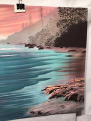 Vintage Gagnon Waves Crashing On Rocks Lithograph Signed Numbered 208/225 Print   - TvMovieCards.com