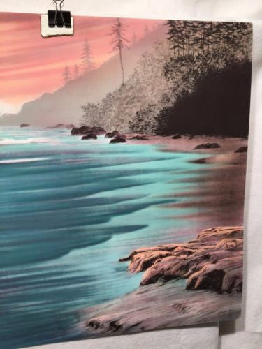 Vintage Gagnon Waves Crashing On Rocks Lithograph Signed Numbered 208/225 Print   - TvMovieCards.com