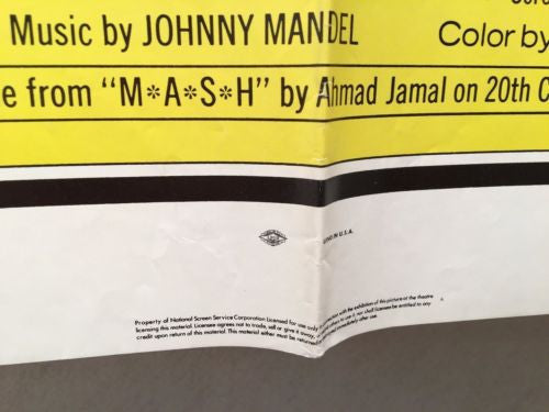 Original 1973 "Mash" One Sheet Rerelease Movie Poster 27x41 SUTHERLAND GOULD   - TvMovieCards.com