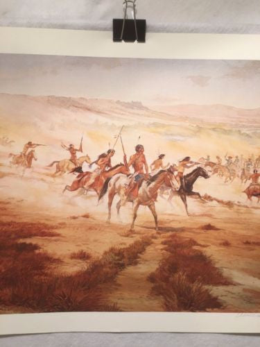 Vintage Western Indian Artwork William Nelson Signed Numbered 247/500   - TvMovieCards.com