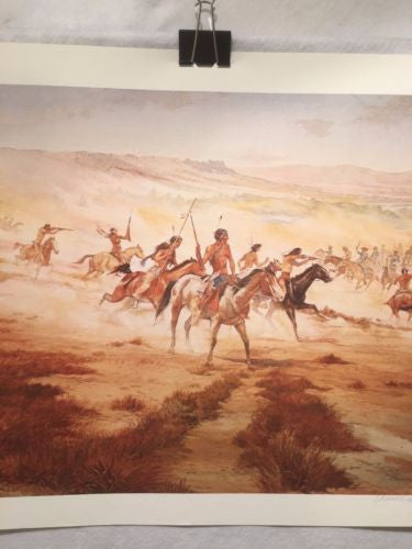 Vintage Western Indian Artwork William Nelson Signed Numbered 247/500   - TvMovieCards.com