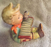 Goebel Hummel Figurine TMK3 110 "Let's Sing" Boy Bird Accordion 3.25"   - TvMovieCards.com