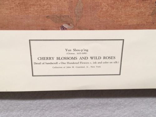 Vintage Yun Shou-p'ing CHERRY BLOSSOMS AND WILD ROSES New York Graphic Print   - TvMovieCards.com