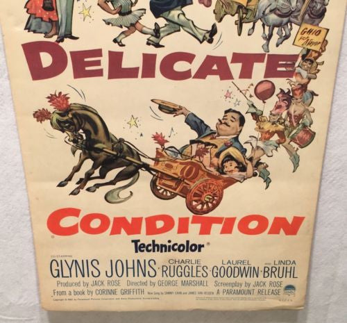 Papa's Delicate Condition Insert 14" x 36" 1963 Jackie Gleason Glynis Johns   - TvMovieCards.com