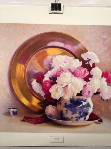 Vintage Sidney F. Willis Peonies - New York Graphic Print   - TvMovieCards.com