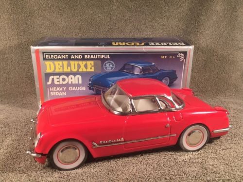 New Toy MF-316 China 1:18 Red 1953 CHEVROLET CORVETTE Coupe Tin Friction   - TvMovieCards.com