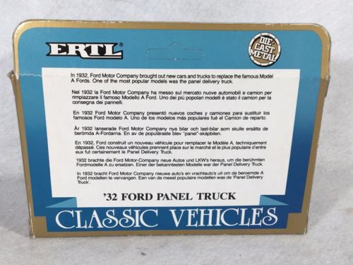 Ertl 1/43 Diecast Car '32 Ford Panel Truck Truck 2504 - Chicago Fire Dept   - TvMovieCards.com