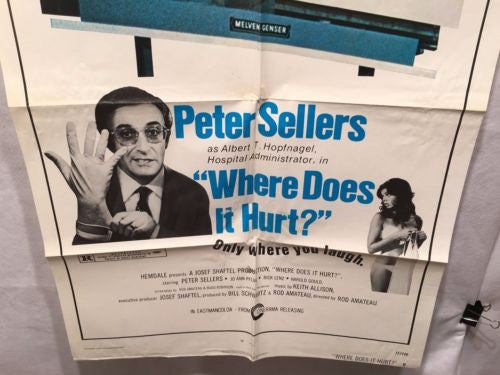 Original 1972 "Where does it hurt?" 1 Sheet Movie Poster 27"x 41" Peter Sellers   - TvMovieCards.com