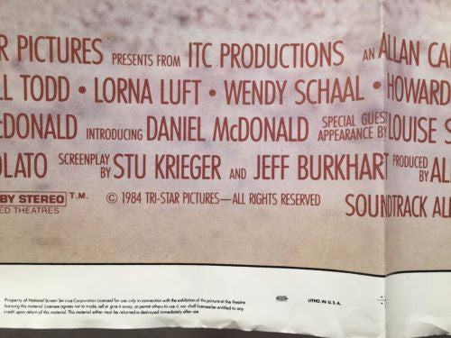 Original 1984 "Where the Boys Are" 1 Sheet Movie Poster 27"x 41" Lisa Hartman   - TvMovieCards.com
