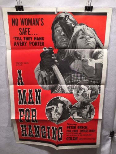 Original 1973 "A Man For Hanging" 1 Sheet Movie Poster 27"x 41"   - TvMovieCards.com