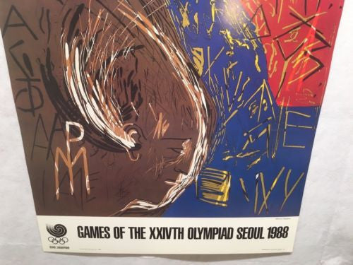1988 Original Seoul Olympics Mimmo Paladino "Olympia" Poster Korea   - TvMovieCards.com