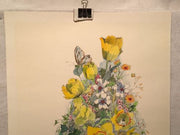 Vintage M Cole "Daffodils and Tulips" Lithograph Signed Numbered 58/350 Print   - TvMovieCards.com