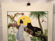 Miriam Ecker "Lorelei" Girl and Panther Signed Numbered 288/300 Lithograph Print   - TvMovieCards.com