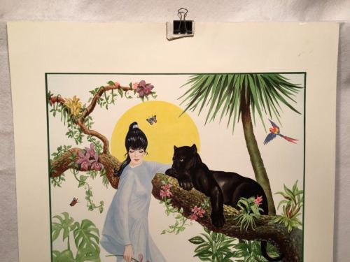 Miriam Ecker "Lorelei" Girl and Panther Signed Numbered 288/300 Lithograph Print   - TvMovieCards.com