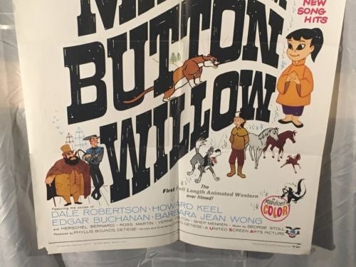 Original 1969 "Man from Button Willow" 1 Sheet Movie Poster 27"x 41"   - TvMovieCards.com