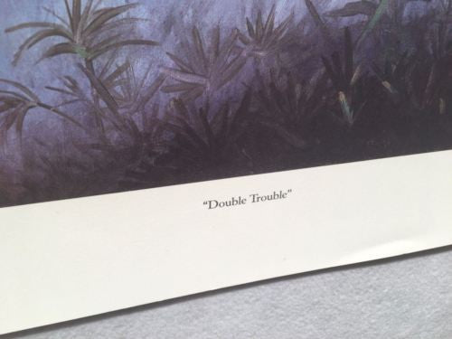 Vintage Western Wayne Hovis Print "Double Trouble" Signed Numbered 10/500   - TvMovieCards.com