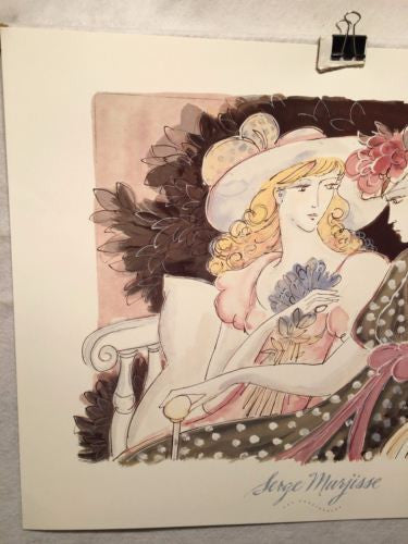 Les Confidences- Serge Marjisse - Lithograph Art Print Poster 25.5 x 19.5   - TvMovieCards.com