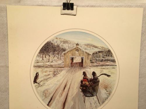 James Milton Smith "Sleigh Ride" Signed Lithograph Print 616/750   - TvMovieCards.com