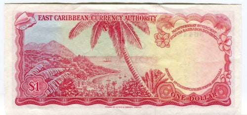 1965 East Caribbean Currency Authority $1 Pick 13A Signature 1   - TvMovieCards.com
