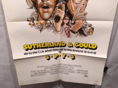 Original 1974 "SPYS" 1 Sheet Movie Poster 27"x 41" Sutherland & Gould   - TvMovieCards.com