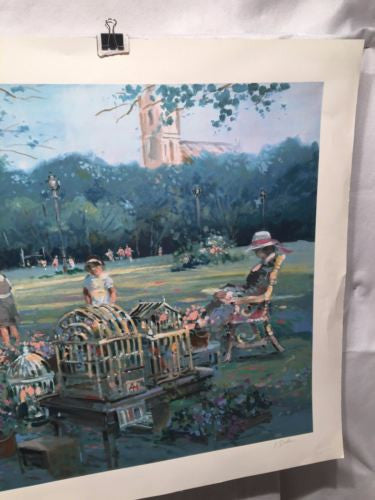 Vintage L. Gordon - Garden Of Melody Serigraph Print Signed Numbered 272/550   - TvMovieCards.com
