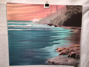 Vintage Gagnon Waves Crashing On Rocks Lithograph Signed Numbered 208/225 Print   - TvMovieCards.com