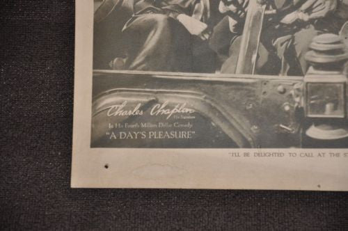 (1919) Original "A Day's Pleasure" Charlie Chaplin First National Lobby Card   - TvMovieCards.com