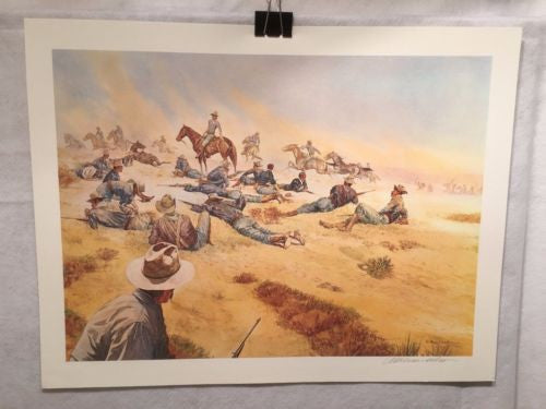 Vintage Western Cowboy Artwork William Nelson Signed in Pencil   - TvMovieCards.com