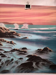 Vintage Gagnon Waves Crashing On Rocks Lithograph Signed Numbered 208/225 Print   - TvMovieCards.com