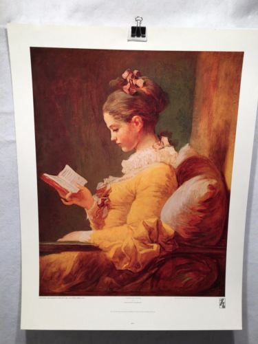 A Young Girl Reading - Jean Honore Fragonard - Harrads Fine Art Poster 29 x 22   - TvMovieCards.com
