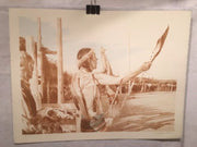 Vintage Western Indian Artwork William Nelson Signed in Pencil "Sun Dance Chief"   - TvMovieCards.com