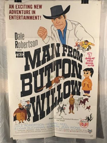 Original 1969 "Man from Button Willow" 1 Sheet Movie Poster 27"x 41"   - TvMovieCards.com