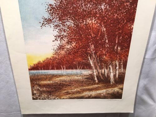 Vintage Cal Pepper "Surrounding Meadow" Lithograph Signed Numbered 153/250 Print   - TvMovieCards.com