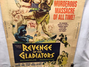 Vintage Original 1965 Revenge of the Gladiators Movie Poster 40" x 30"   - TvMovieCards.com