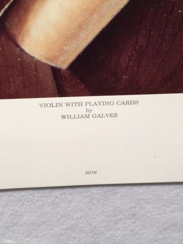Violin with Playing Cards - William Galvez - Haddad's Fine Arts 29x22 Art Print   - TvMovieCards.com