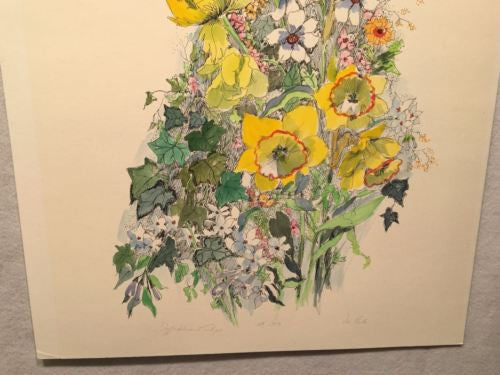 Vintage M Cole "Daffodils and Tulips" Lithograph Signed Numbered 58/350 Print   - TvMovieCards.com