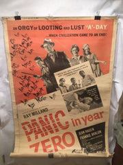 Vintage Original Panic in Year Zero Movie Poster - 1962 - Ray Milland 40"x60"   - TvMovieCards.com