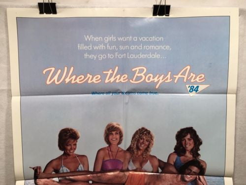 Original 1984 "Where the Boys Are" 1 Sheet Movie Poster 27"x 41" Lisa Hartman   - TvMovieCards.com