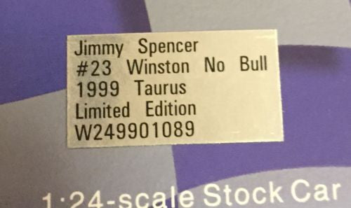 Action 1/24 Diecast Nascar #23 Jimmy Spencer Winston No Bull 1999 Ford Taurus   - TvMovieCards.com