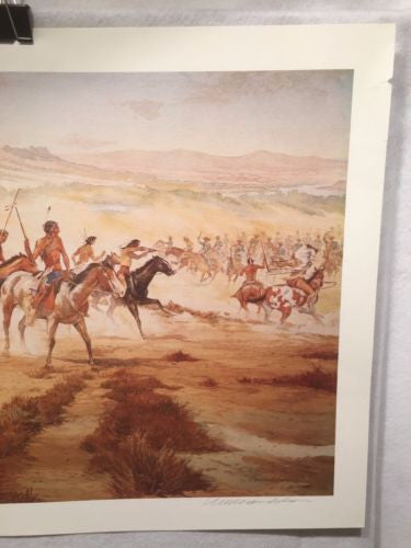 Vintage Western Indian Artwork William Nelson Signed in Pencil   - TvMovieCards.com