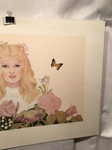 Miriam Ecker "Florescence" Young Girl in Flowers Signed Numbered 34/300 Print   - TvMovieCards.com