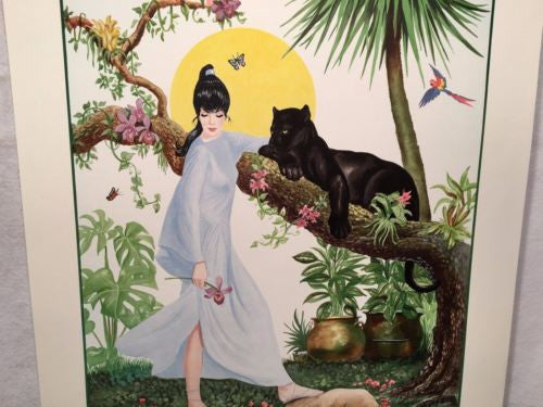 Miriam Ecker "Lorelei" Girl and Panther Signed Numbered 288/300 Lithograph Print   - TvMovieCards.com