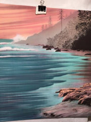Vintage Gagnon Waves Crashing On Rocks Lithograph Signed Numbered 208/225 Print   - TvMovieCards.com